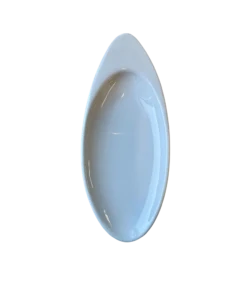 Amuse bouche Appetizer flach oval - Aperogeschirr Porzellan zum Mieten (Bild 1)