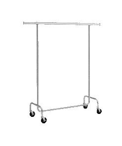 Garderobe/ Garderobenständer chrom inkl. 50 Bügel zum Mieten