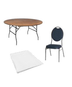 Mobiliar Package 8 Personen rund zum Mieten