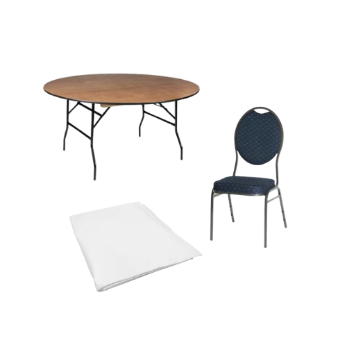 Mobiliar Package 8 Personen rund zum Mieten