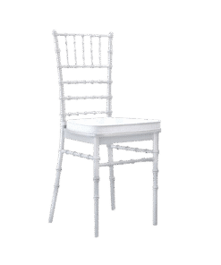 Tiffany/ Chiavari Stuhl mit weissem Sitzpolster zum Mieten