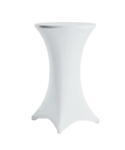 Stretchhusse weiss für Stehtisch easy zum Mieten