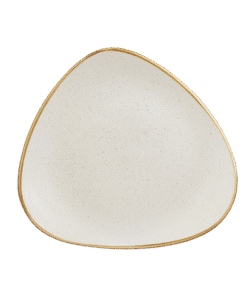 Dreieckiger Teller creme 24.5 zum Mieten