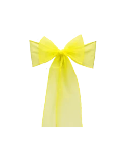 Organza Schleifenband gelb zum Mieten