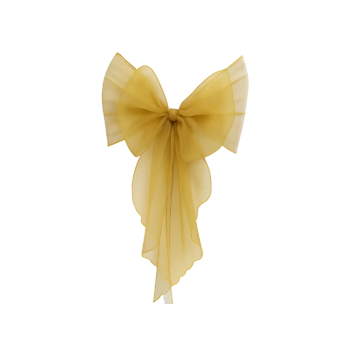 Organza Schleifenband gold zum Mieten