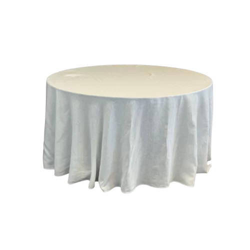 Leinentischtuch rund Ø 330cm Offwhite zum Mieten