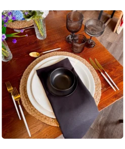 Serviette Black - Gesponnenes Polyester zum Mieten (Bild 1)