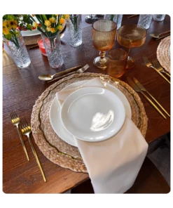 Serviette Champagner - Gesponnenes Polyester zum Mieten (Bild 1)