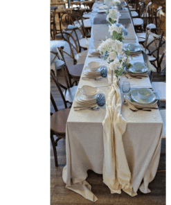 Tischläufer Musselin Ivory zum Mieten