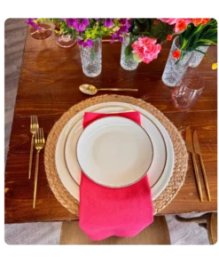Serviette Fuchsia - Leinen/Baumwolle zum Mieten (Bild 1)