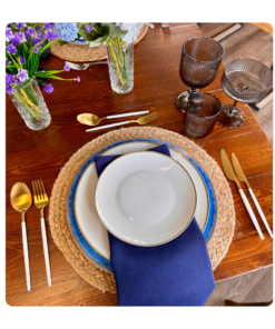 Serviette Navy Blue - Gesponnenes Polyester zum Mieten (Bild 1)