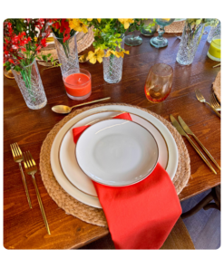 Serviette Orange - Leinen/Baumwolle zum Mieten (Bild 1)