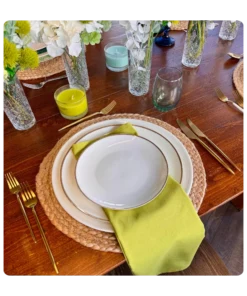 Serviette Light Green - Leinen/Baumwolle zum Mieten (Bild 1)