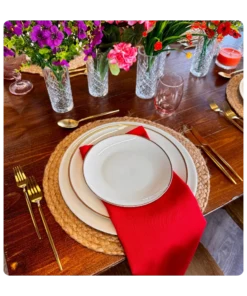 Serviette Red - Gesponnenes Polyester zum Mieten (Bild 1)