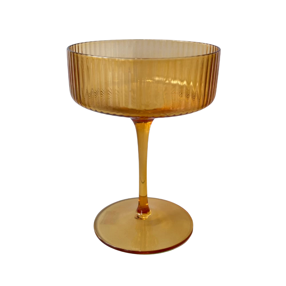 Champagnerschale Stripe Gelb zum Mieten
