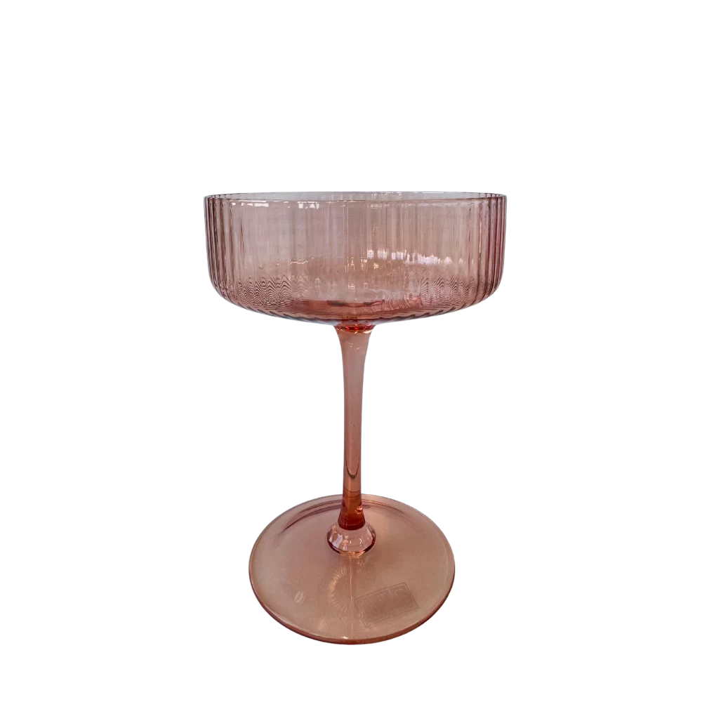 Champagnerschale Stripe Rosa zum Mieten