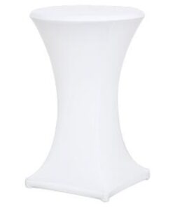 Stehtisch easy white mit Stretchhusse weiss zum Mieten